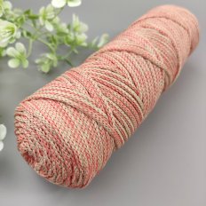 Шнур п/э 4мм меланж (Коралловый+молочный)