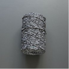 Шнур х/б 4мм меланж (Черно-белый) 100м