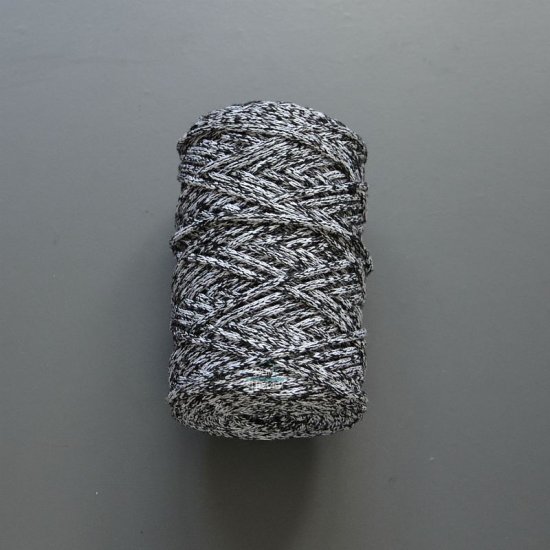Шнур х/б 4мм меланж (Черно-белый) 100м DECO