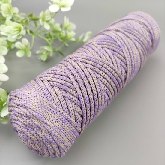 Шнур п/э 4мм меланж (Фиолетовый+молочный) 100м DECO