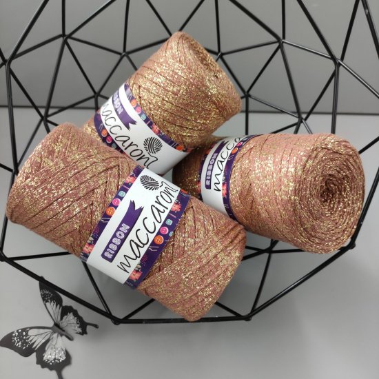 Maccaroni Ribbon Simli (Св. кирпич с золотом) 140м Bugeto