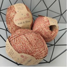 Maccaroni Knit&Shine 2-4мм (Терракот с золотом) 230м