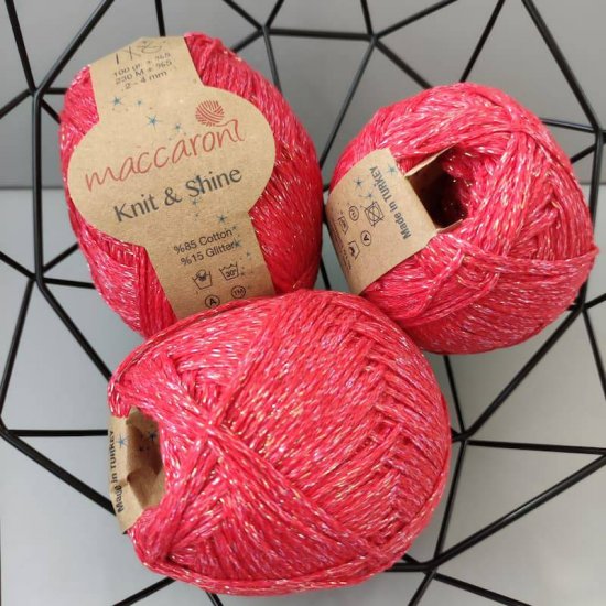 Maccaroni Knit&Shine 2-4мм (Красный люкс) 230м Bugeto