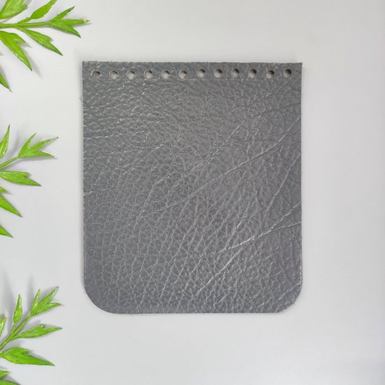 Клапан mini кожа (Фактурный серый) 13х15см Houseyarn