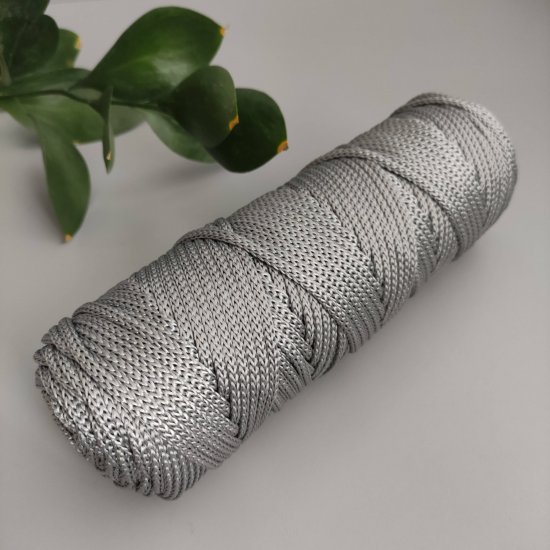 Шнур п/п плоский 4мм (Серебро) 100м DECO