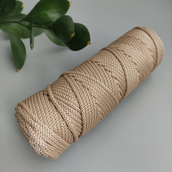 Шнур п/п плоский 4мм (Св.Бежевый) 100м DECO