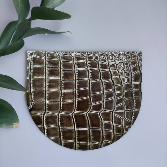 Клапан кожа (Кайман оливка) 20х17см Houseyarn