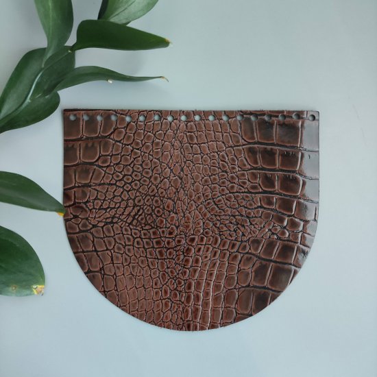 Клапан кожа (Кайман коричневый) 20х17см Houseyarn