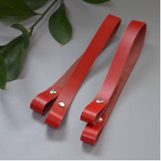 Ручки на винтах кожа (Красный) 45х2см