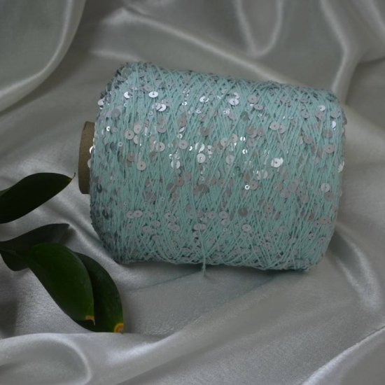 Пайетки (Мята+матовое серебро) 145м Houseyarn