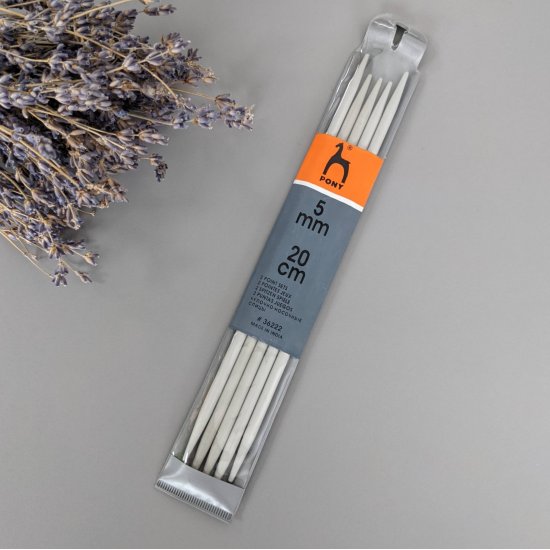 Спицы чулочные Pony алюминий 5мм, 20см Pony