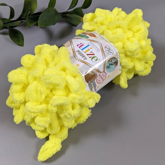 Пряжа Alize Puffy (Желтый неон) 552 Alize