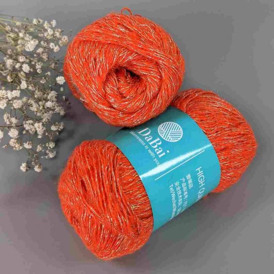 Пряжа Мохер DABAI (Оранжевый) 32 Houseyarn