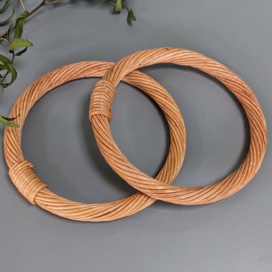 Ручки для сумки плетеные/дерево 10,2х12,5см(Св.коричневый), 2шт Houseyarn