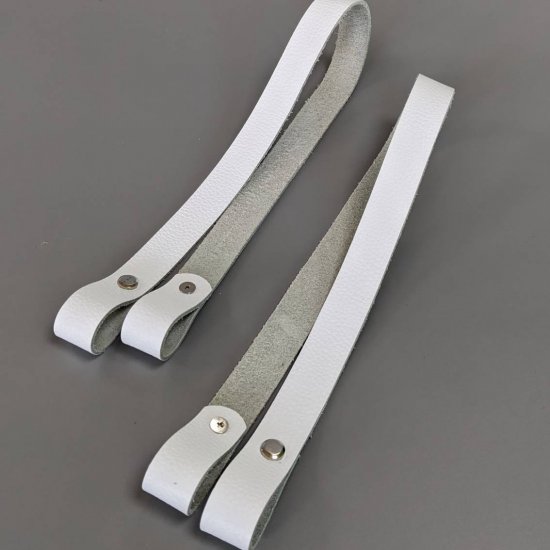 Ручки на винтах кожа (Фактурный белый) 45х2см Houseyarn