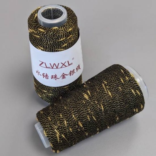 Люрекс узелковый (Черное золото с золотом 60) 700м Houseyarn
