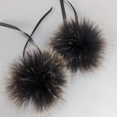 Помпоны песец (Темный шоколад с св. кончиками) 9-10см