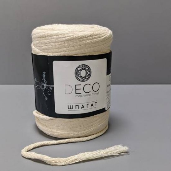 Шпагат х/б 3мм (Натуральный неокрашенный) 100м DECO