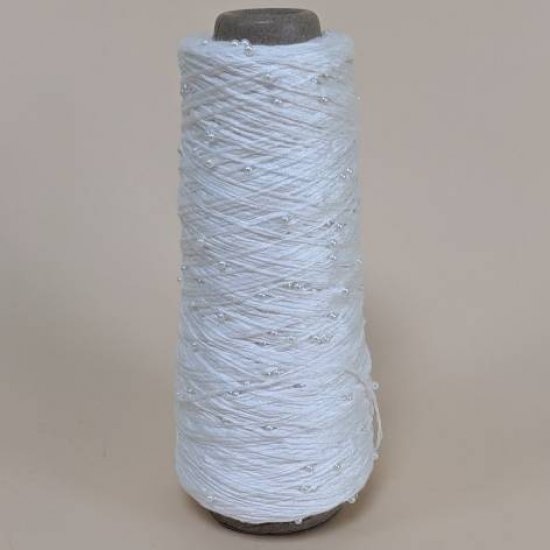 Хлопок с бусинами (Белый) 425м Houseyarn