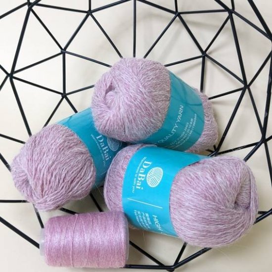 Пряжа Пух норки DABAI (Розовый меланж) 69 Houseyarn